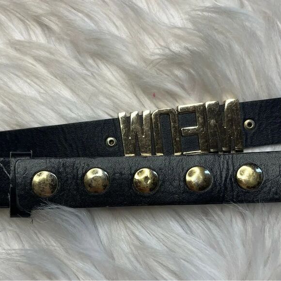 Deena & Ozzy MEOW Fashion Belt Black and Gold Small - Picture 6 of 8